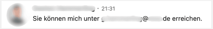 Antwort mit Kontaktdaten