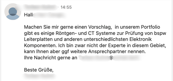Antwort: Machen Sie mir gerne einen Vorschlag